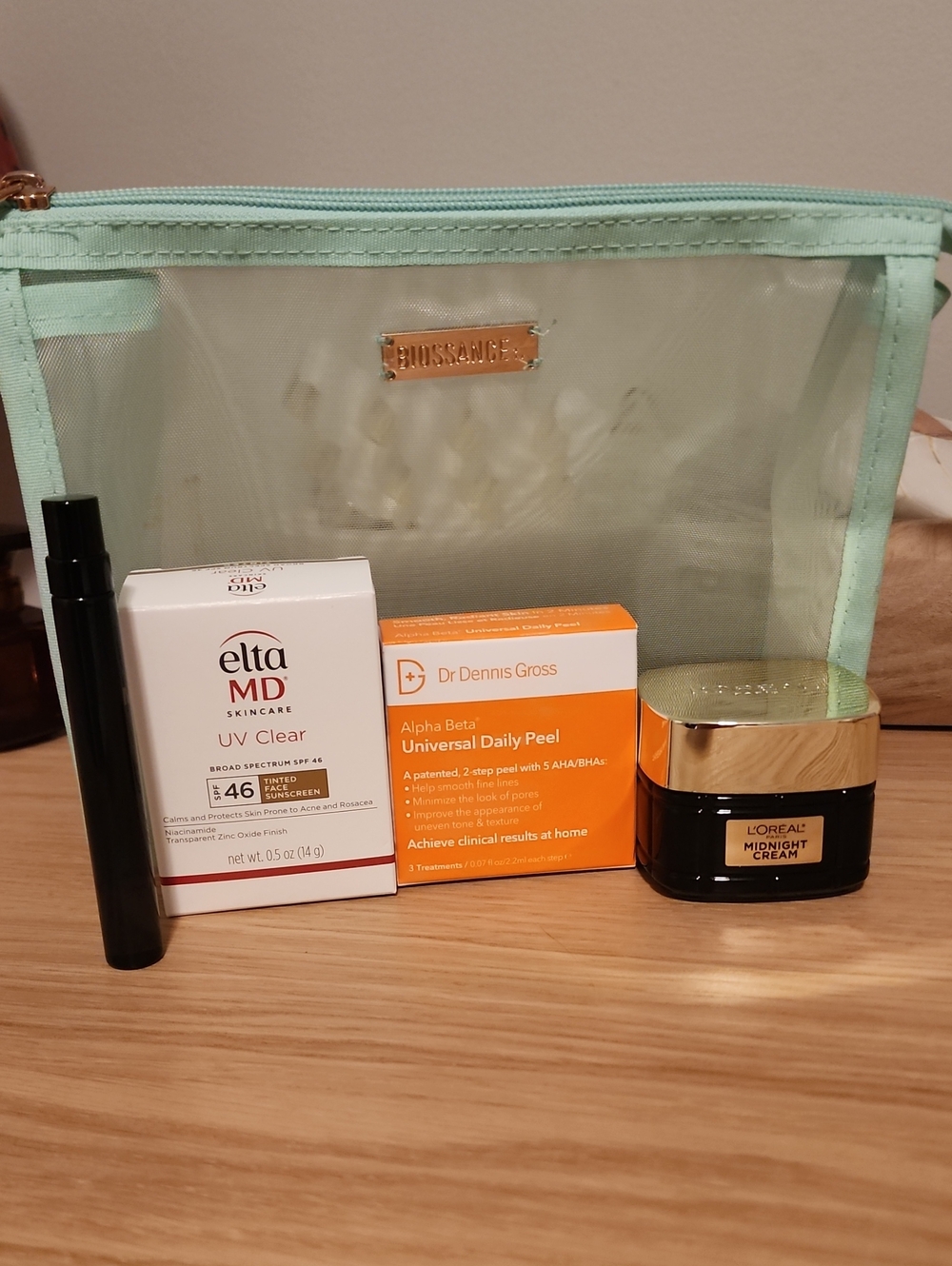 YSL MYSLF And Skincare And Mesh Biossance Bag